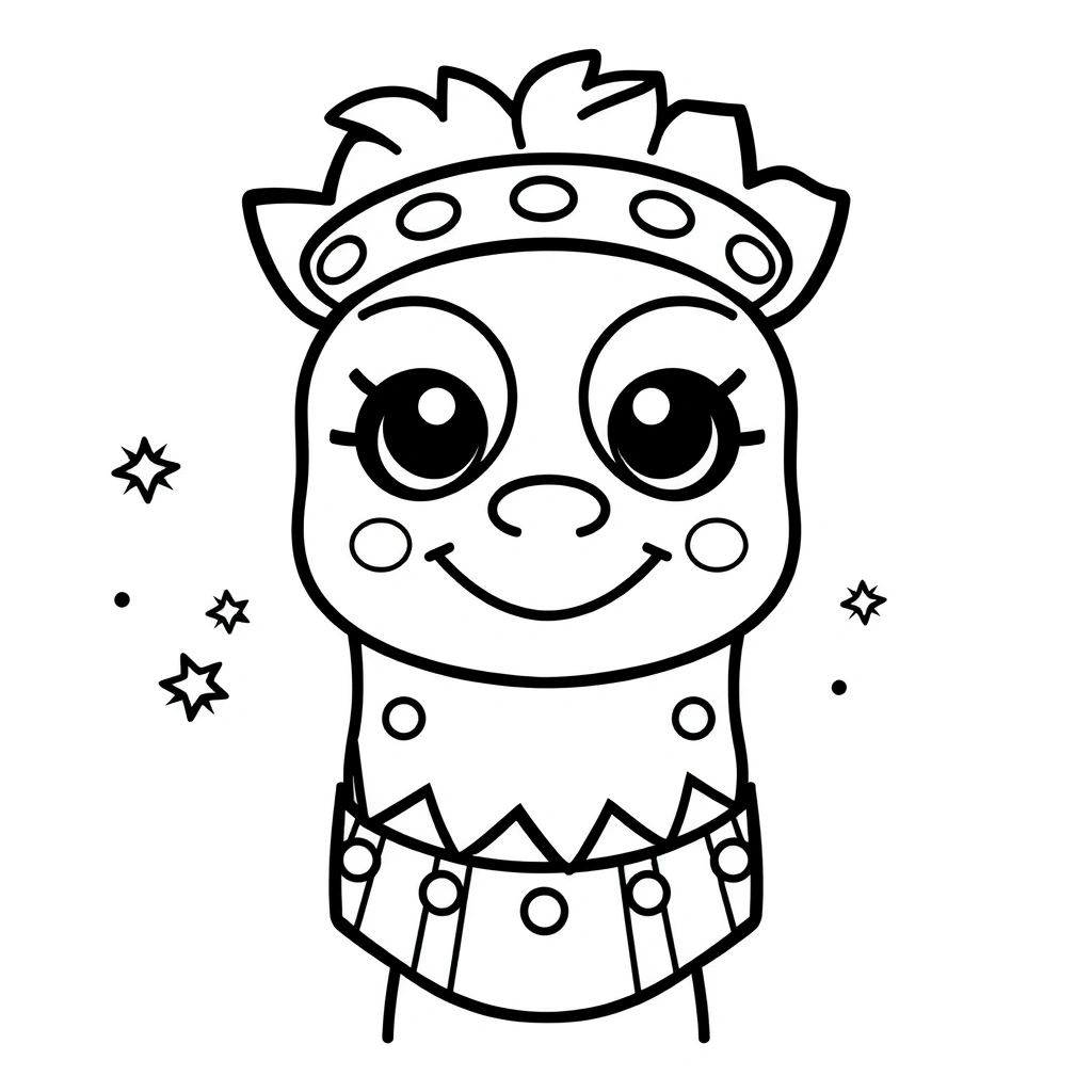 Kolorowanka — pacynka skarpetkowa - Kolorowanki - Dzień Teatru