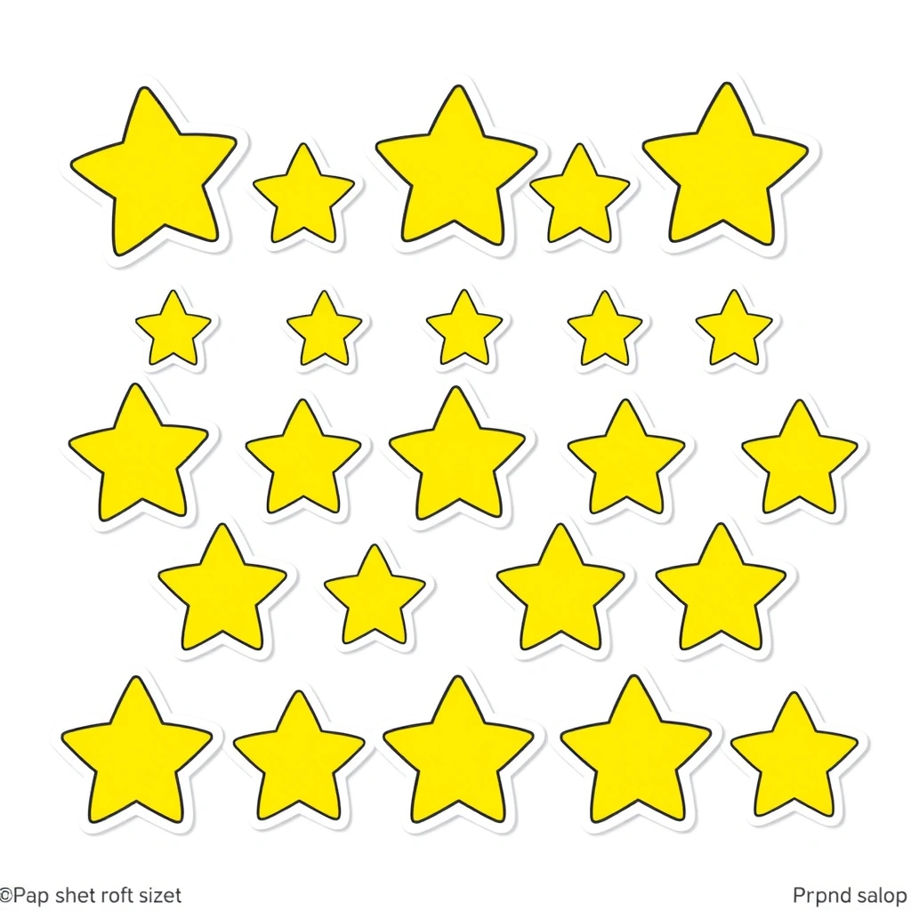 Arkusz naklejek - żółte gwiazdki - Szablony - Dzień Unii Europejskiej