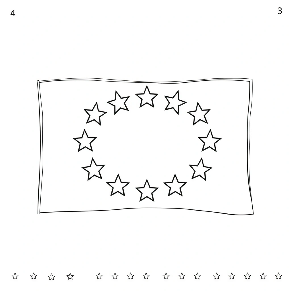Kolorowanka - flaga UE do kolorowania - Kolorowanki - Dzień Unii Europejskiej