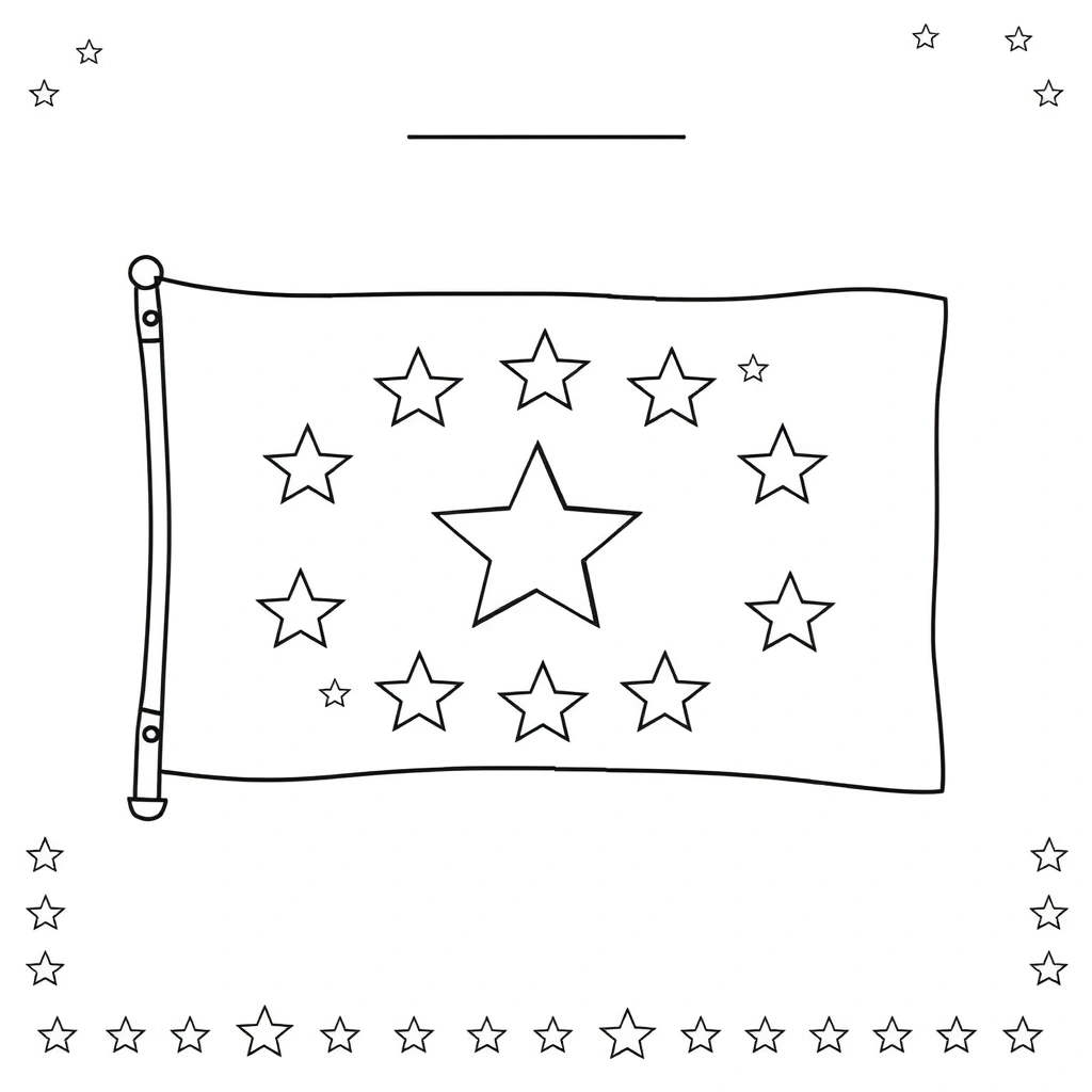 Kolorowanka - flaga UE do kolorowania - Kolorowanki - Dzień Unii Europejskiej