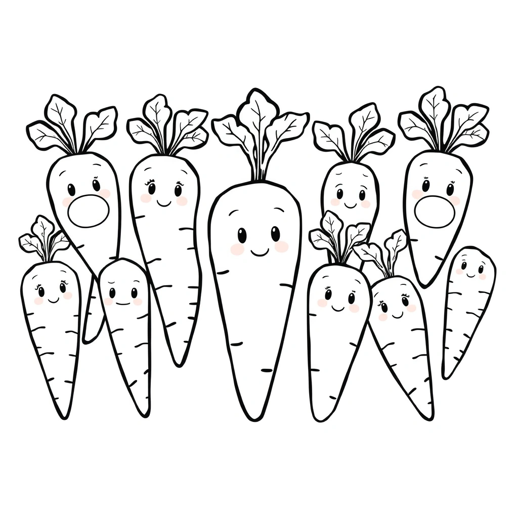 Kolorowanka: marchewka z pustą buzią - Kolorowanki - Dzień Marchewki