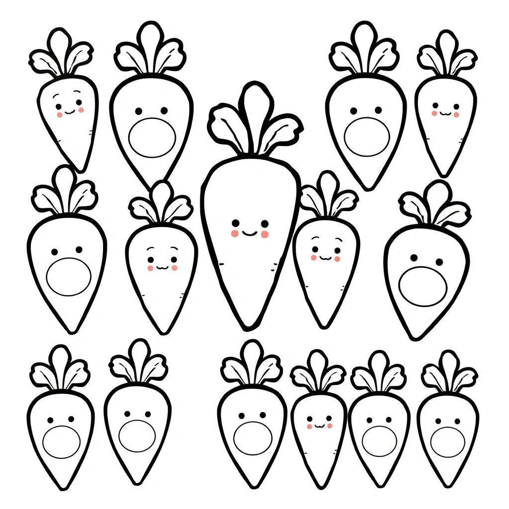 Kolorowanka: marchewka z pustą buzią - Kolorowanki - Dzień Marchewki