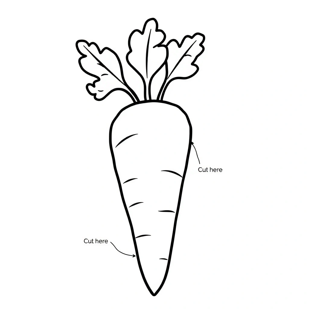 Szablon marchewki do wycięcia (prosty) - Szablony - Dzień Marchewki