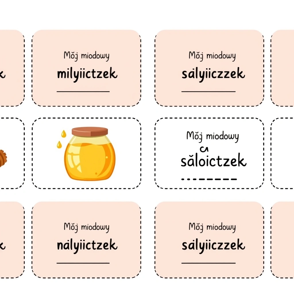 Etykiety do prac plastycznych „Mój miodowy słoiczek” - Szablony - Dzień Kubusia Puchatka