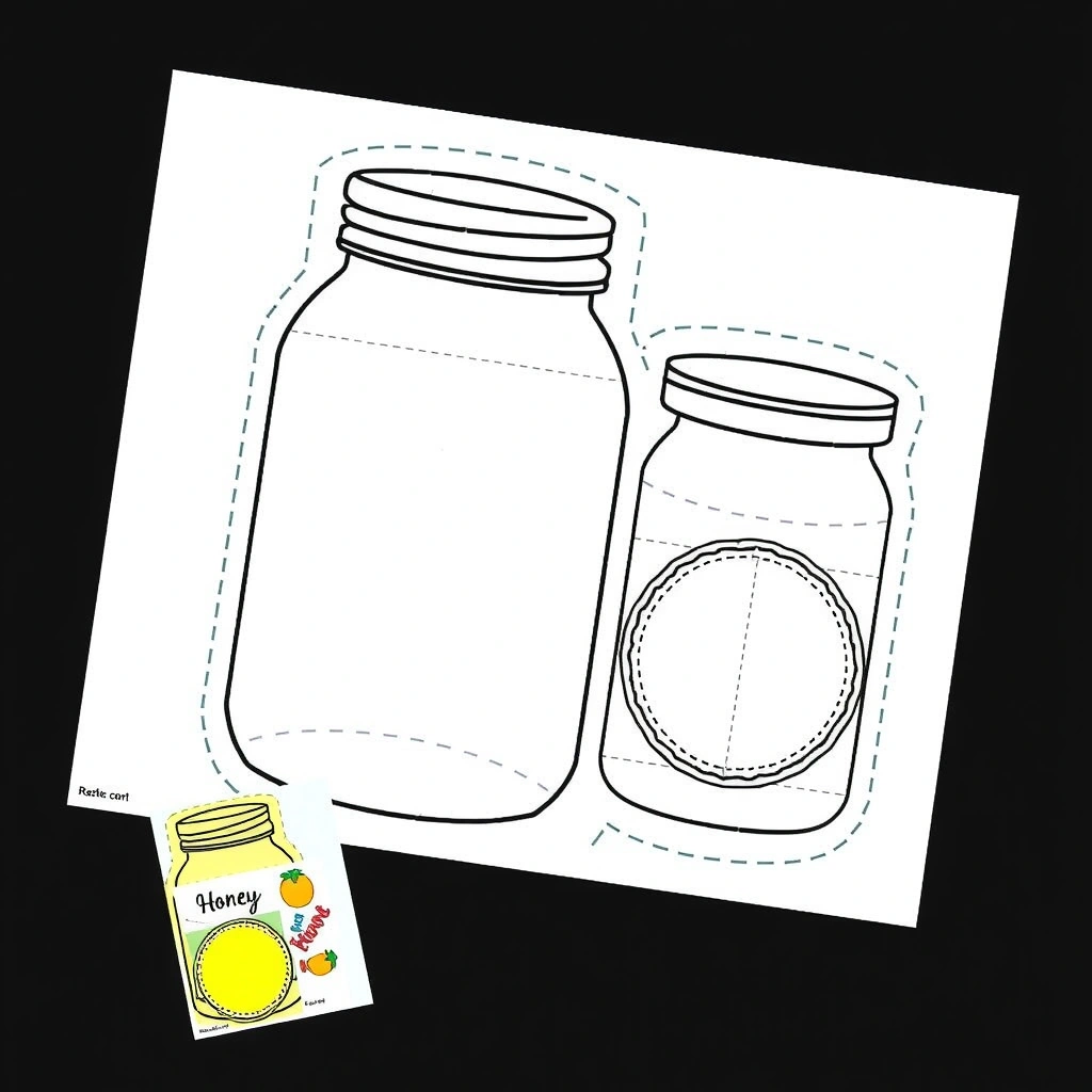 Szablon słoika – wycinanka i kółka (praca plastyczna) - Szablony - Dzień Kubusia Puchatka