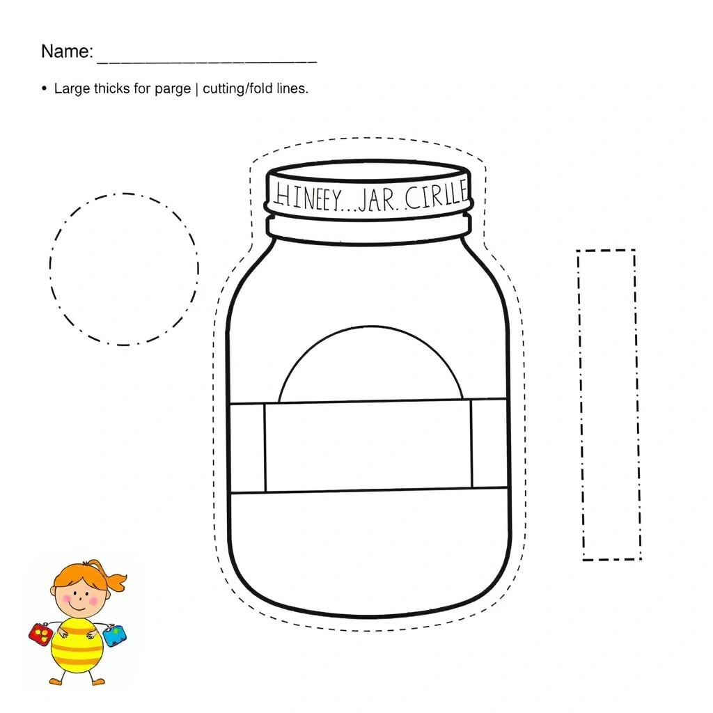Szablon słoika – wycinanka i kółka (praca plastyczna) - Szablony - Dzień Kubusia Puchatka