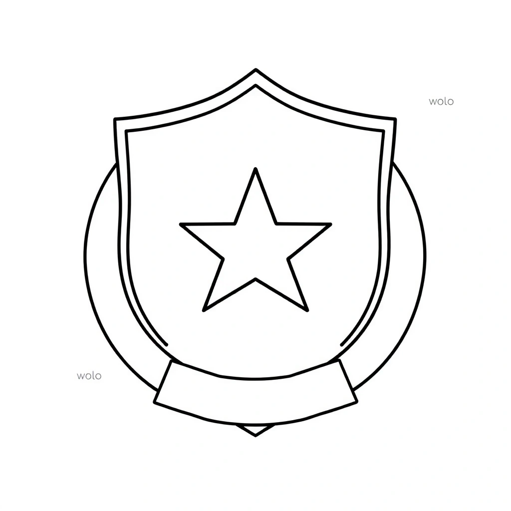 Odznaka do kolorowania (szablon) - Kolorowanki - Dzień Policjanta