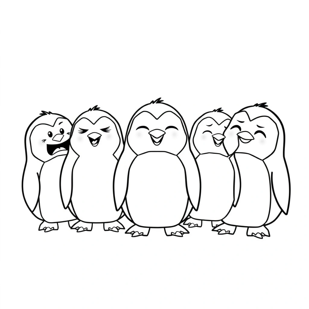 Kolorowanka – pingwinowe emocje - Kolorowanki - Dzień Pingwina