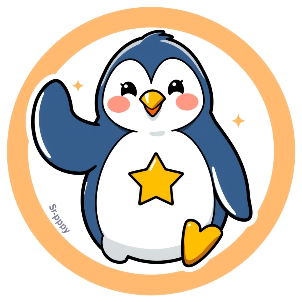 Naklejka nagroda 'Dzielny Pingwinek' - Materiały - Dzień Pingwina