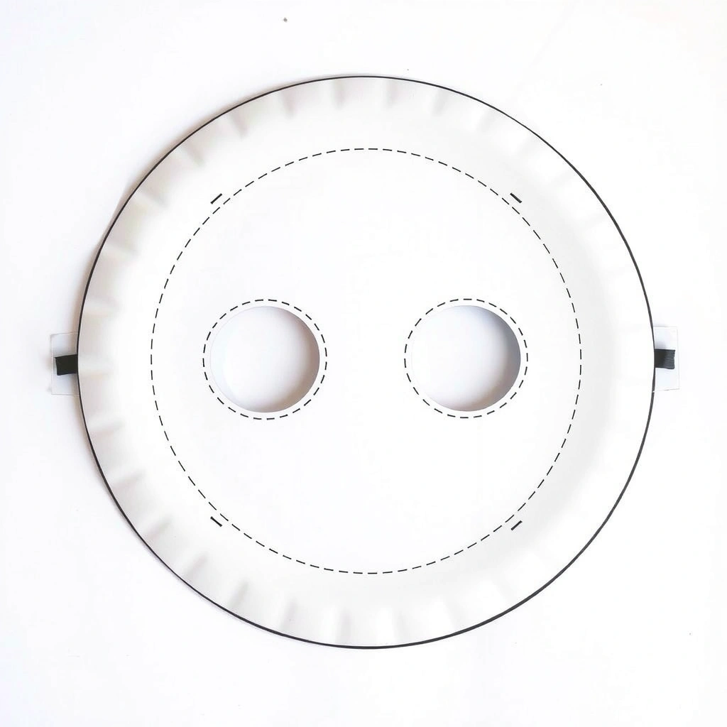 Maska z papierowego talerzyka — szablon - Szablony - Karnawał