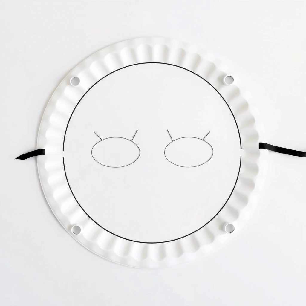 Maska z papierowego talerzyka — szablon - Szablony - Karnawał