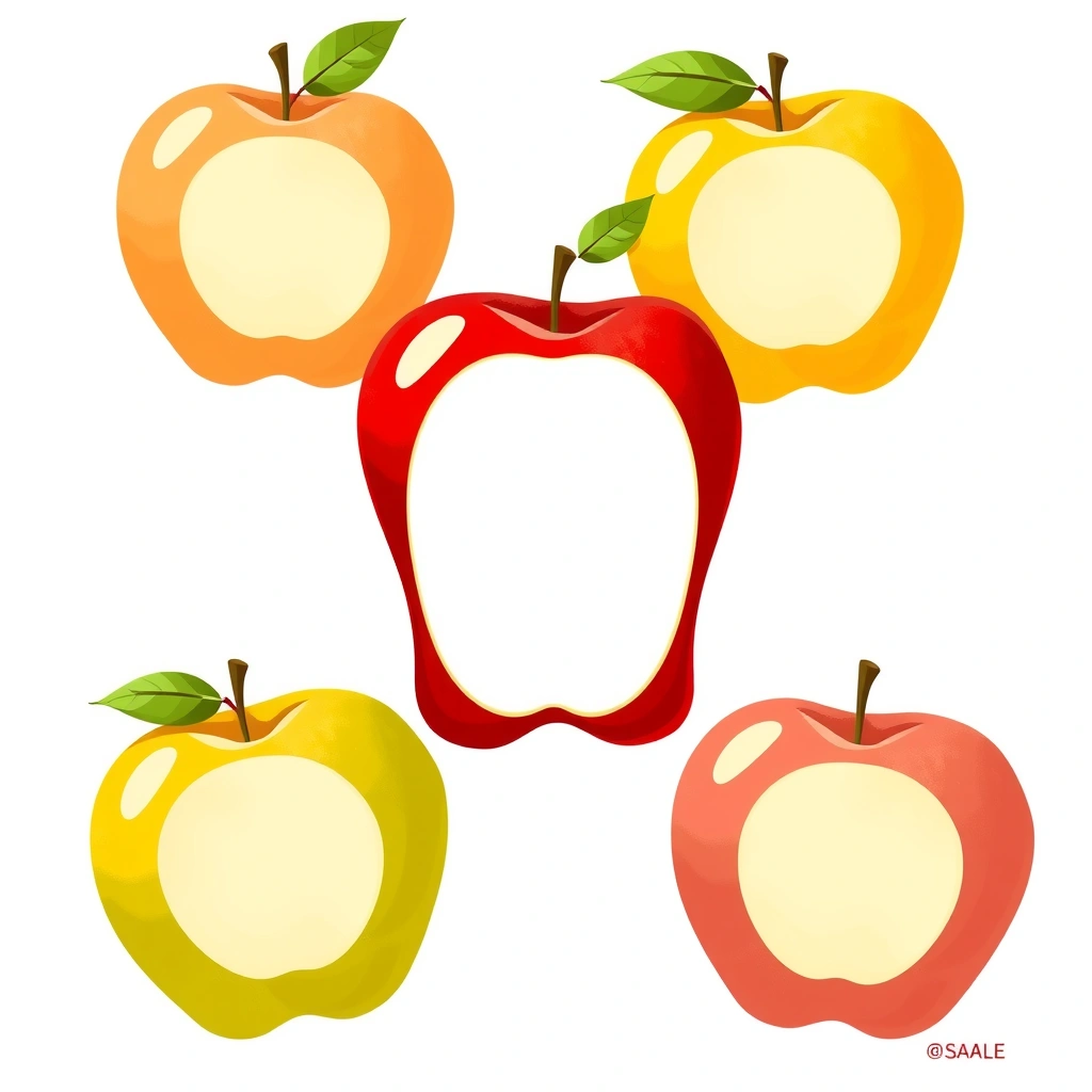 Duże plakaty jabłek do dopasowywania - Szablony - Dzień Jabłka
