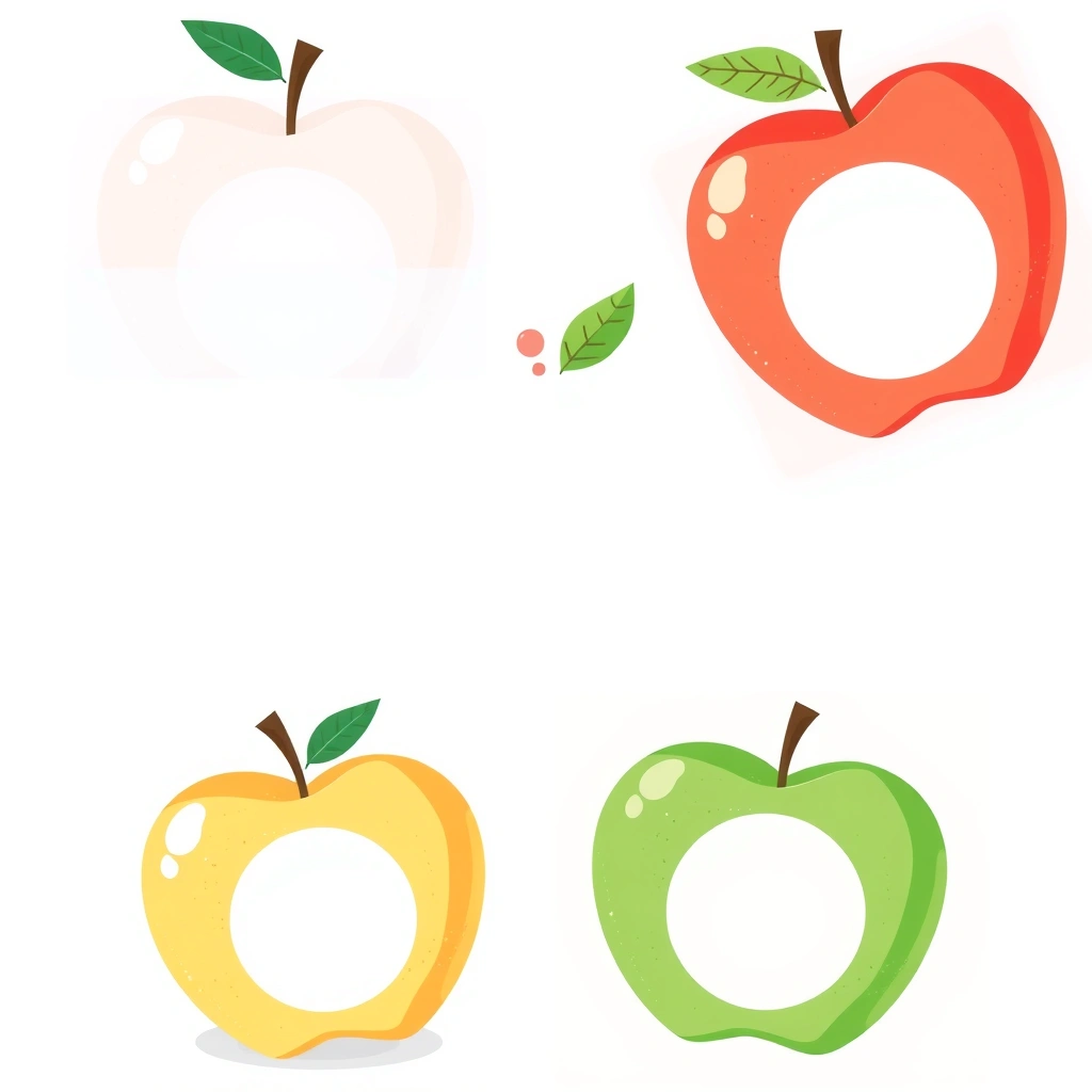 Duże plakaty jabłek do dopasowywania - Szablony - Dzień Jabłka