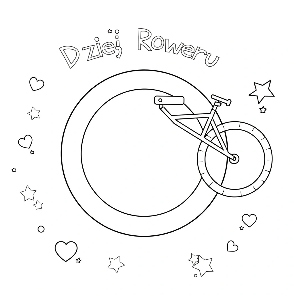Kolorowanka — Koło i rower - Kolorowanki - Dzień Roweru