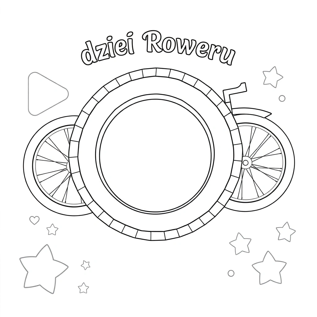 Kolorowanka — Koło i rower - Kolorowanki - Dzień Roweru