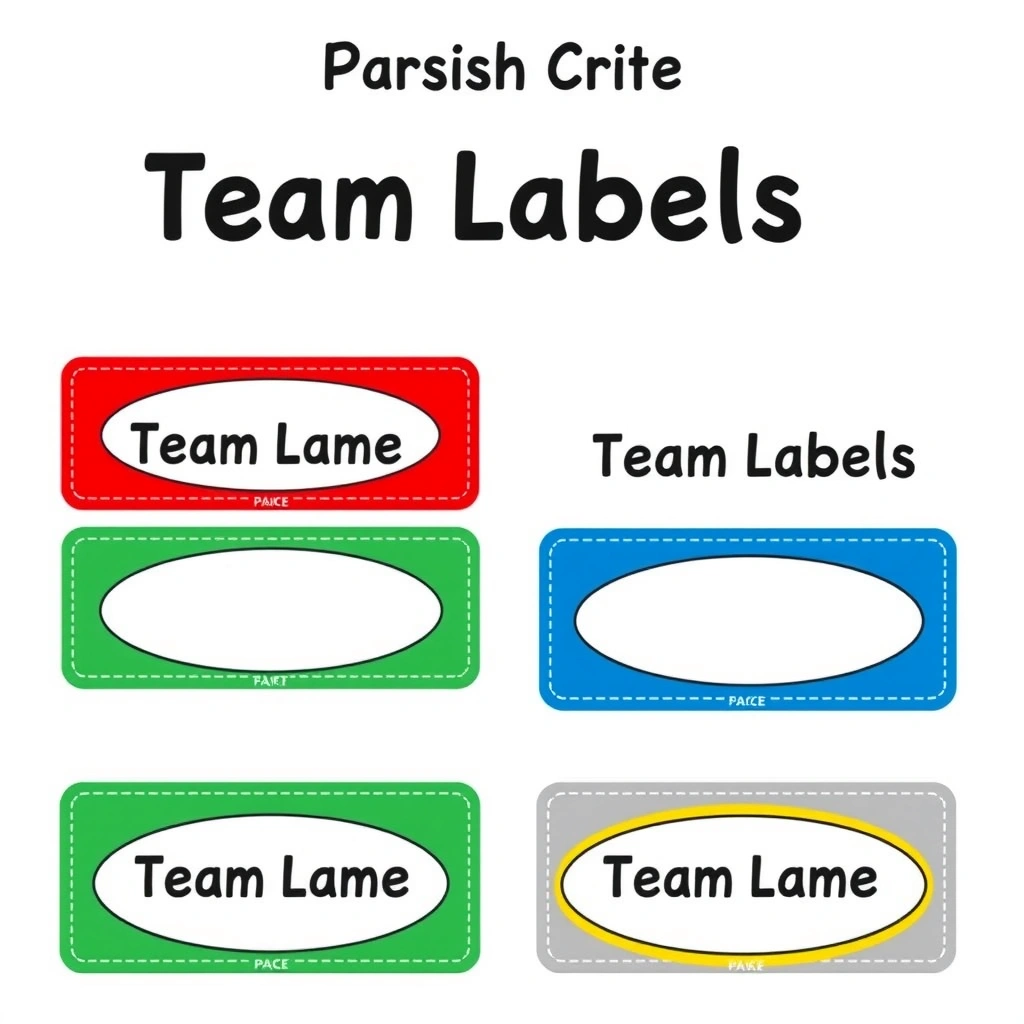 Etykiety drużynowe / mini-flagi - Szablony - Dzień Sportu