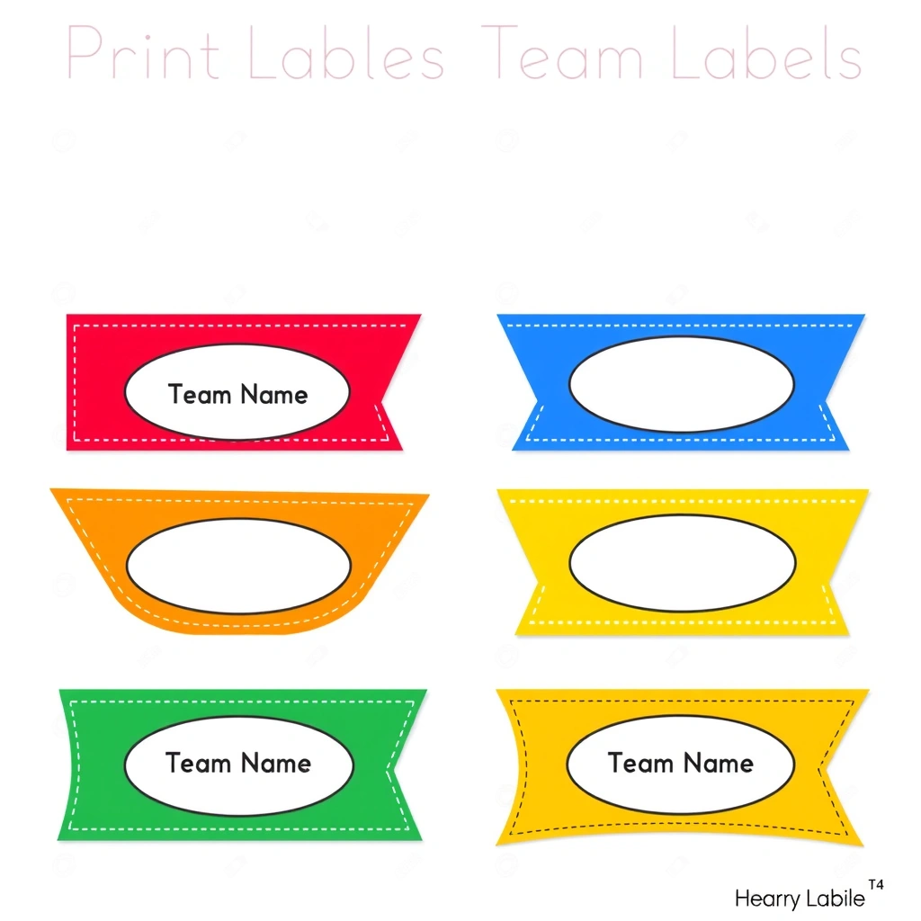 Etykiety drużynowe / mini-flagi - Szablony - Dzień Sportu