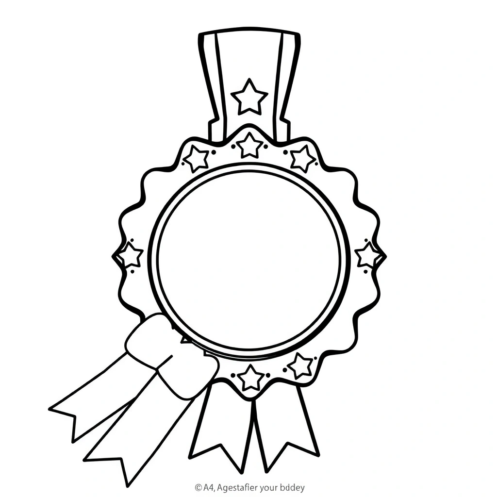 Szablon medalu do kolorowania - Kolorowanki - Dzień Sportu