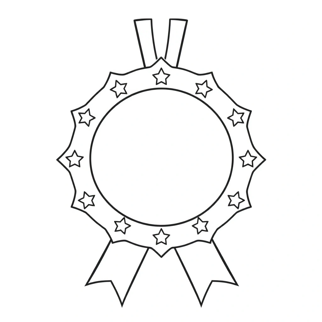 Szablon medalu do kolorowania - Kolorowanki - Dzień Sportu