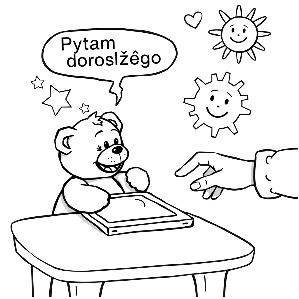 Kolorowanka — Pacynka i tablet - Kolorowanki - Dzień Bezpiecznego Internetu