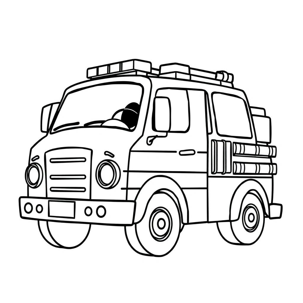 Kolorowanka: Wóz strażacki - Kolorowanki - Dzień Strażaka