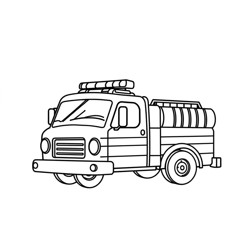 Kolorowanka: Wóz strażacki - Kolorowanki - Dzień Strażaka