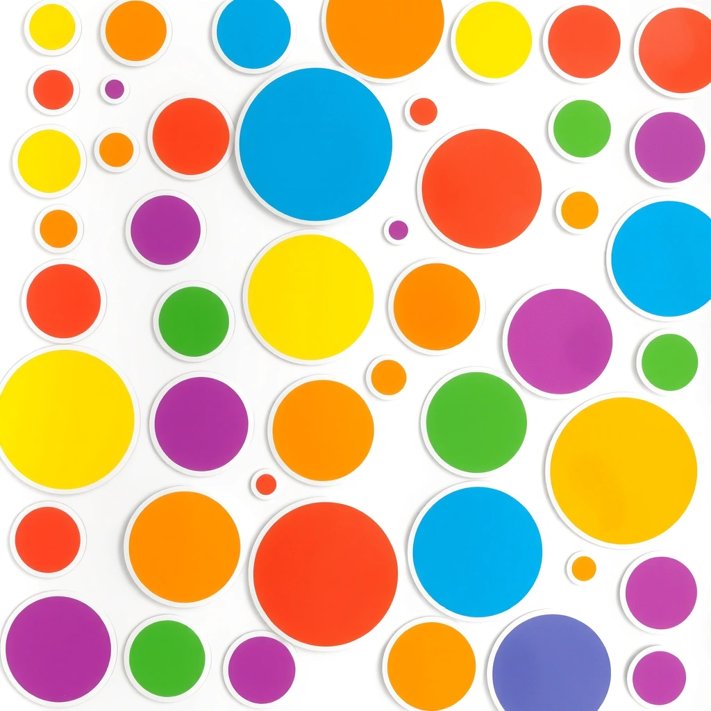 Arkusz naklejek — duże kropki - Szablony - Dzień Kropki