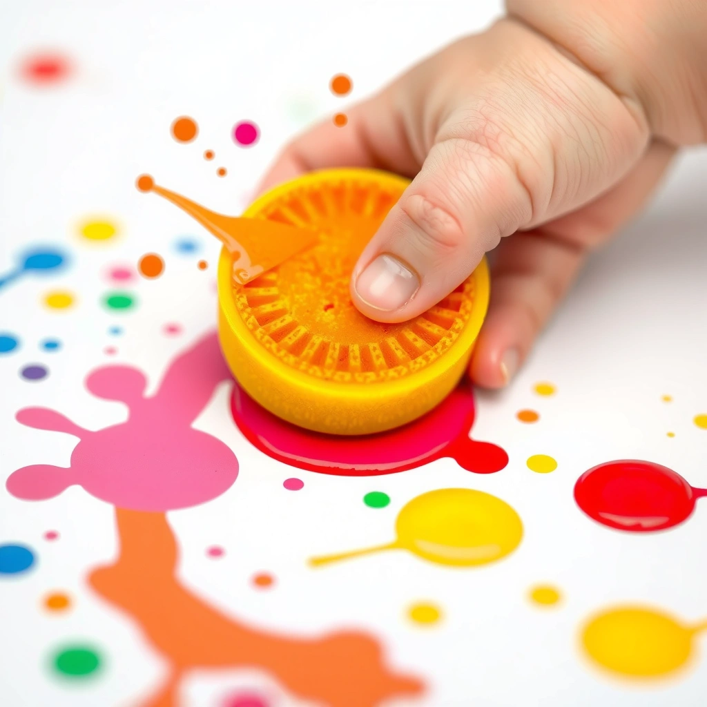 Ilustracja pieczątek z gąbki - Materiały - Dzień Kropki