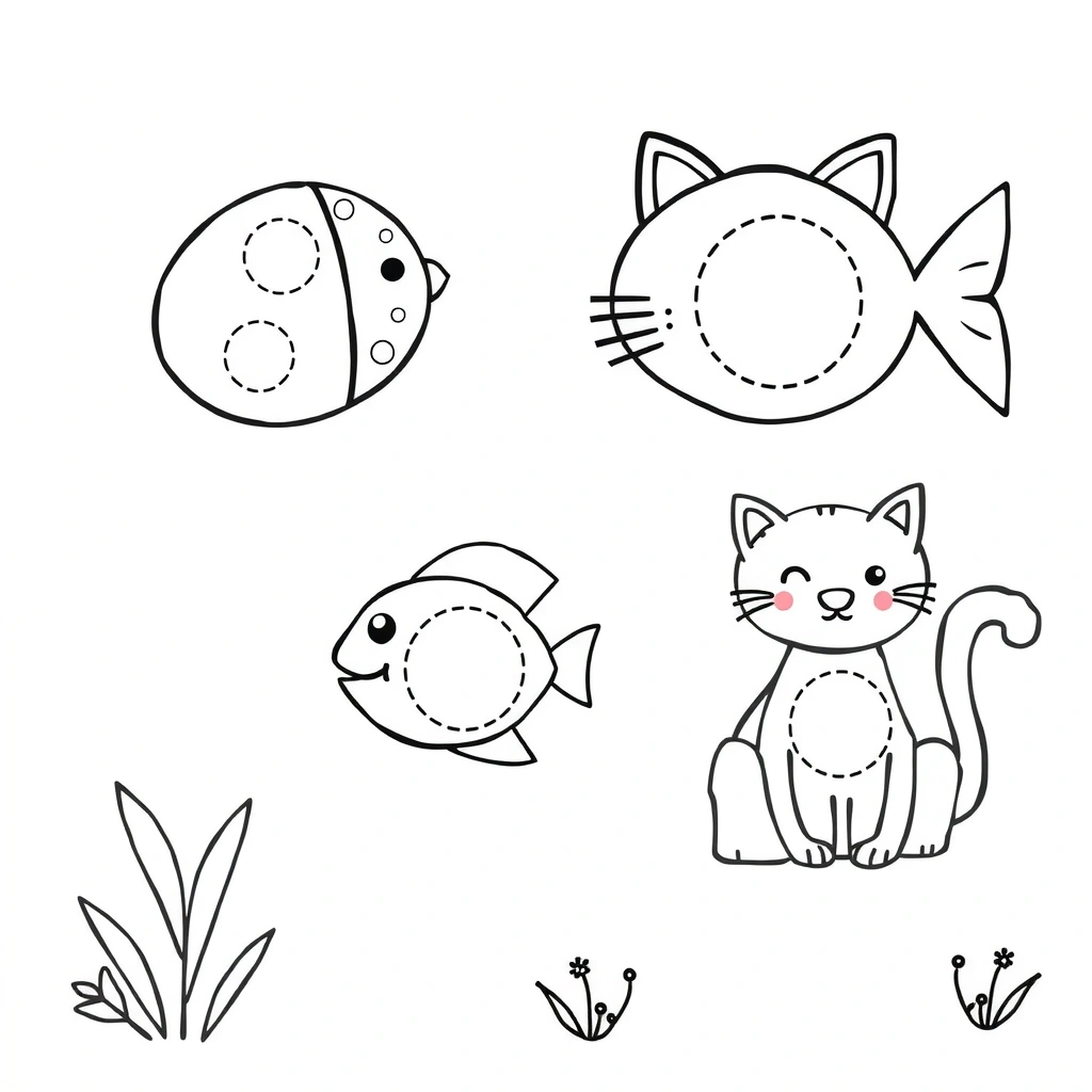 Kolorowanka — Kropkowe zwierzątka - Kolorowanki - Dzień Kropki