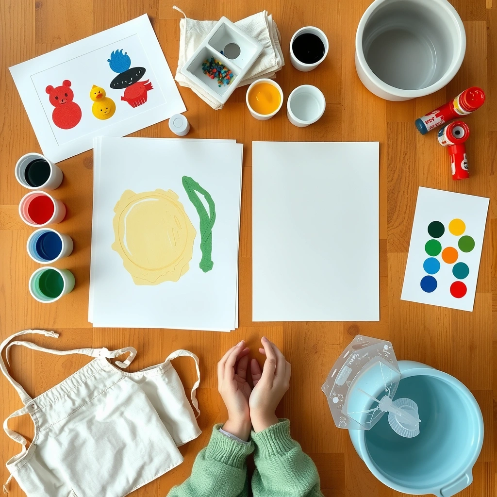 Zdjęcie materiałów na stole — przygotowanie - Materiały - Dzień Kropki