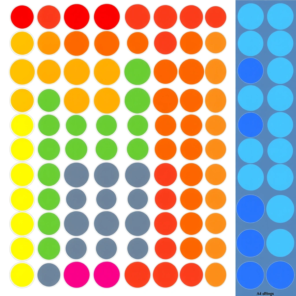 Arkusz naklejek - kolorowe kółeczka - Szablony - Dzień Latarni Morskich