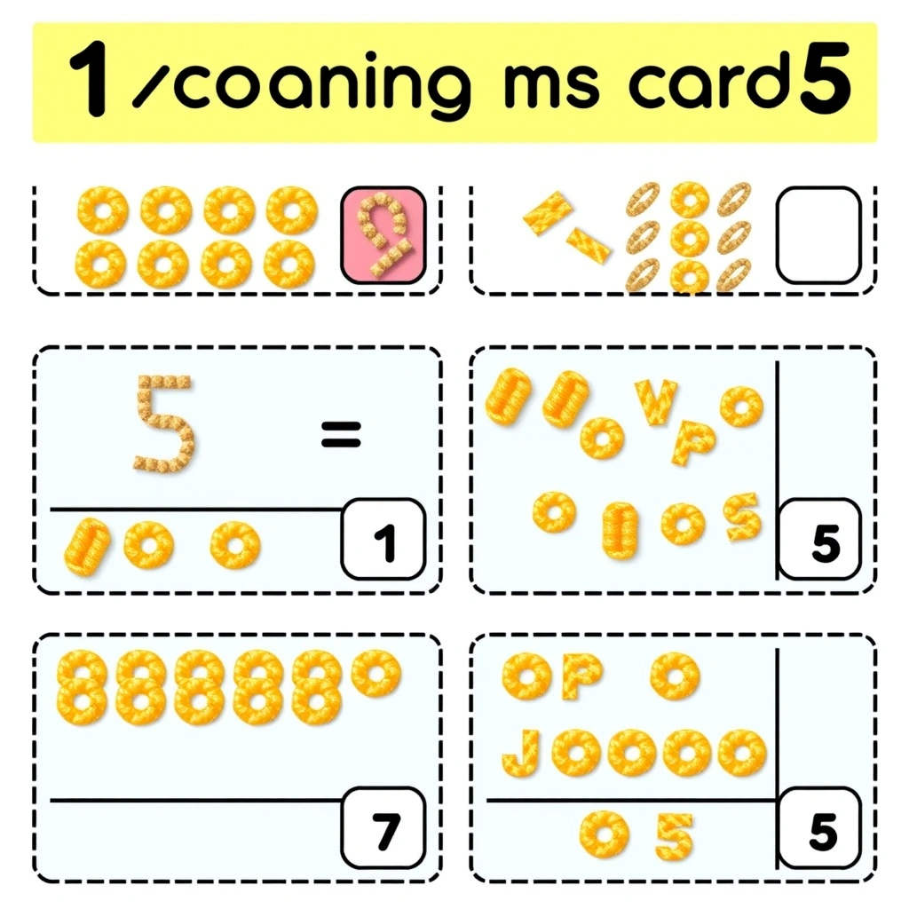 Karty do liczenia — płatki 1–5 - Szablony - Dzień Płatków Śniadaniowych