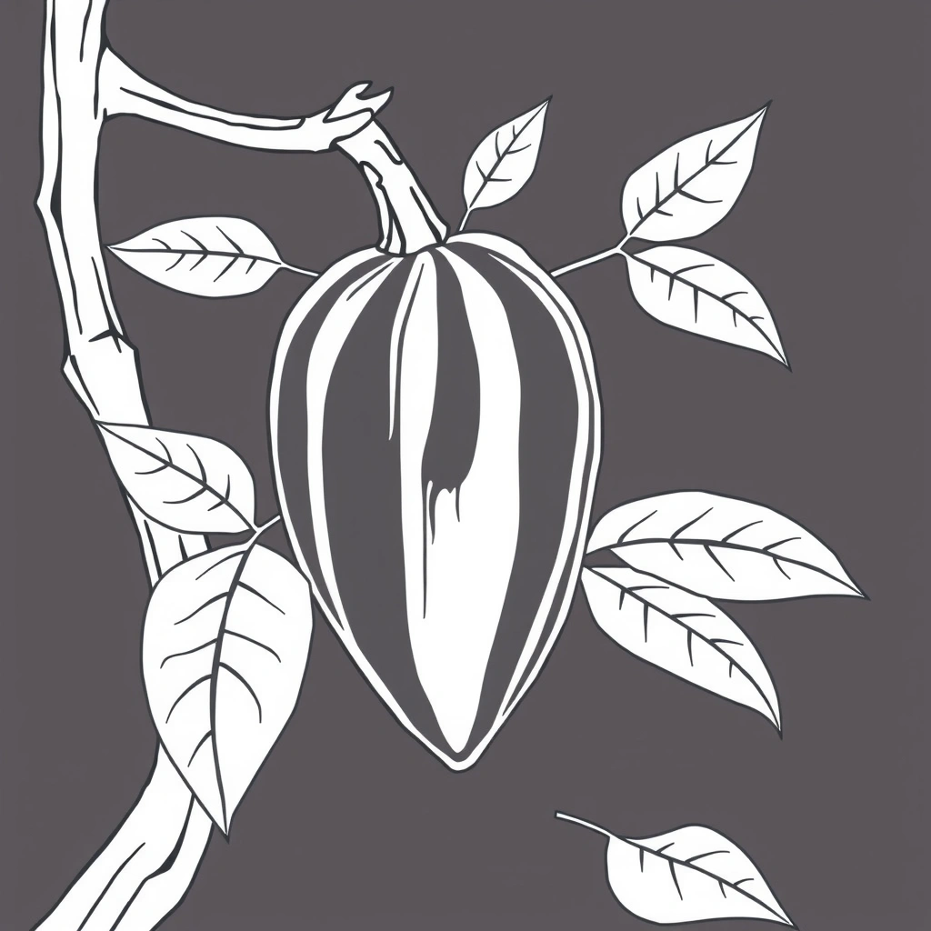 Kolorowanka — strąk kakaowca - Kolorowanki - Dzień Czekolady