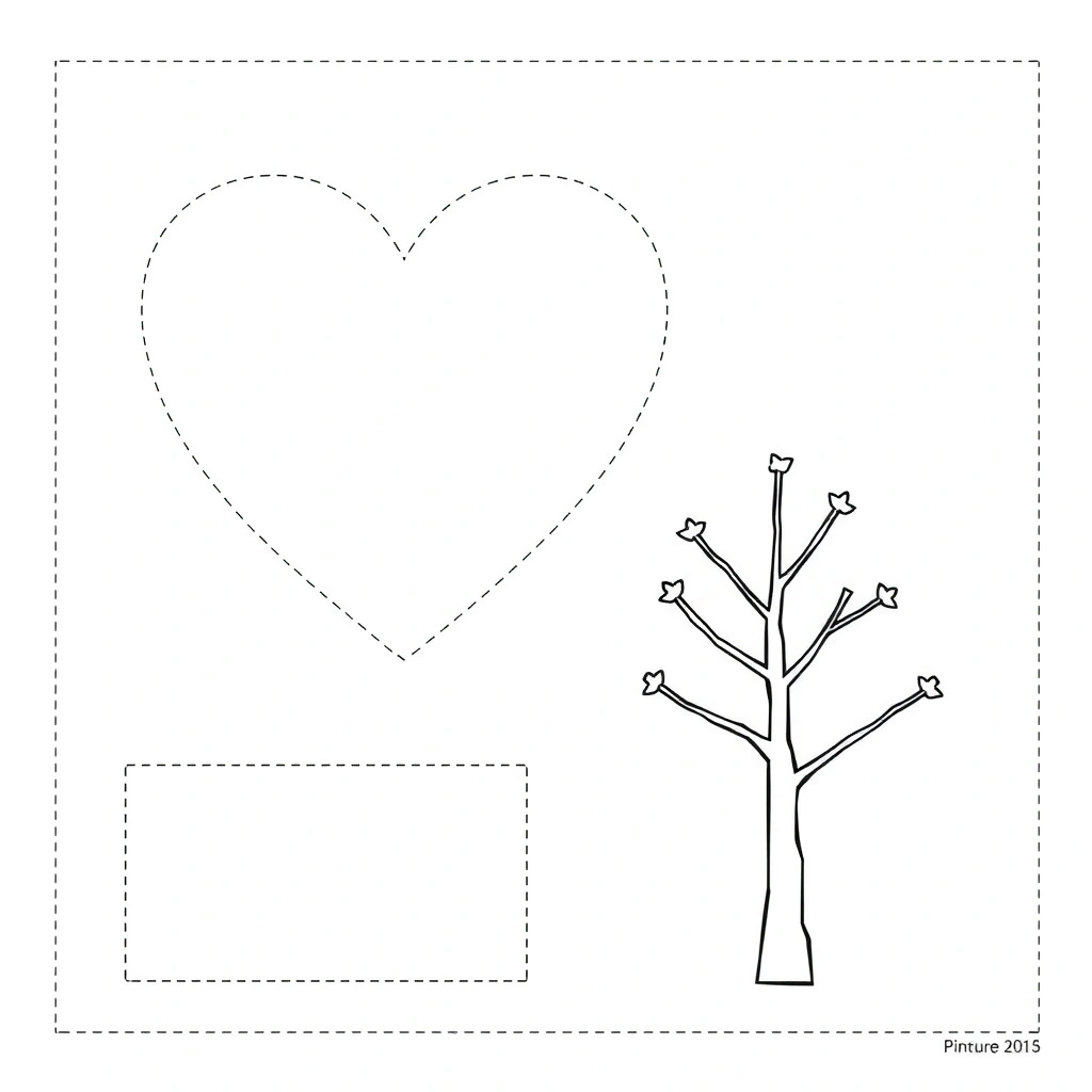 Szablony do wycinania — serce i drzewko - Szablony - Dzień Czekolady