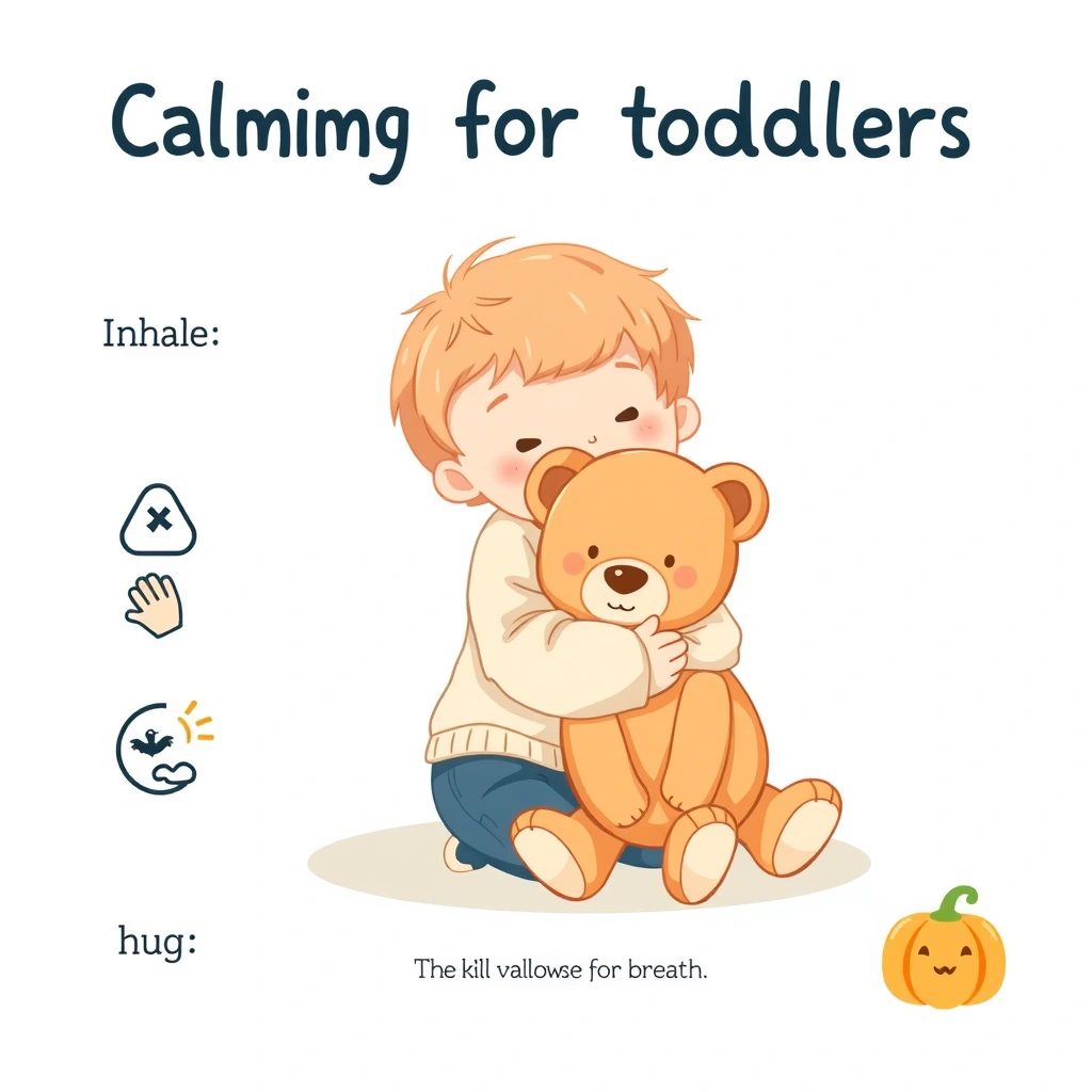 Plakat uspokojenia: Oddechy i przytulanie misia - Szablony - Halloween