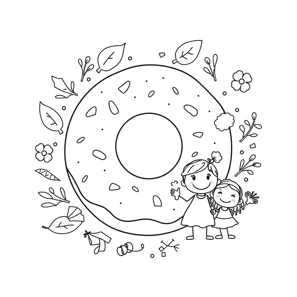 Arkusz kolorowanki — Eko-pączek - Kolorowanki - Tłusty Czwartek