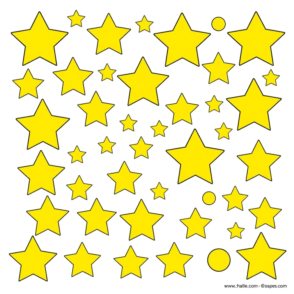 Szablon gwiazdek i kółeczek do wycięcia - Szablony - Dzień Unii Europejskiej