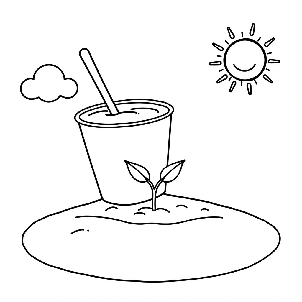 Kolorowanka — Mały ogrodnik i chmurka - Kolorowanki - Dzień Marzyciela