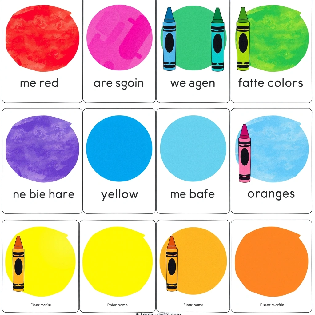 Znaczniki kolorów na podłogę - Szablony - Dzień Kredki