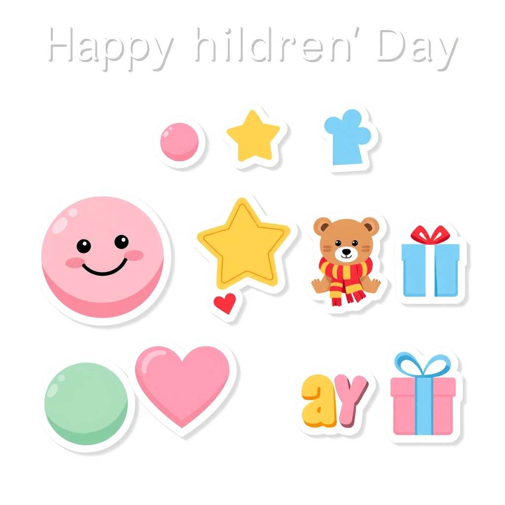 Arkusz naklejek — małe pamiątki Dnia Dziecka - Materiały - Dzień Dziecka