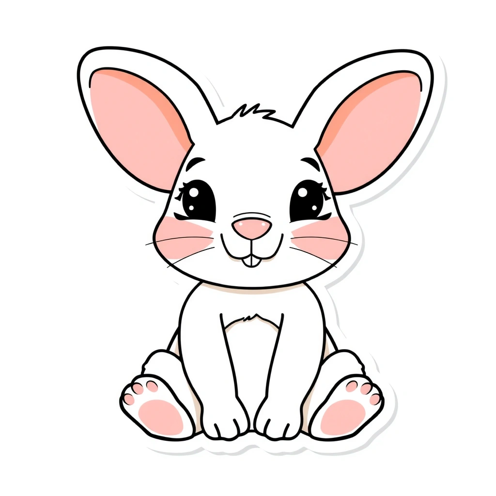 Królik — duży obrazek do wycięcia - Szablony - Dzień Zwierząt