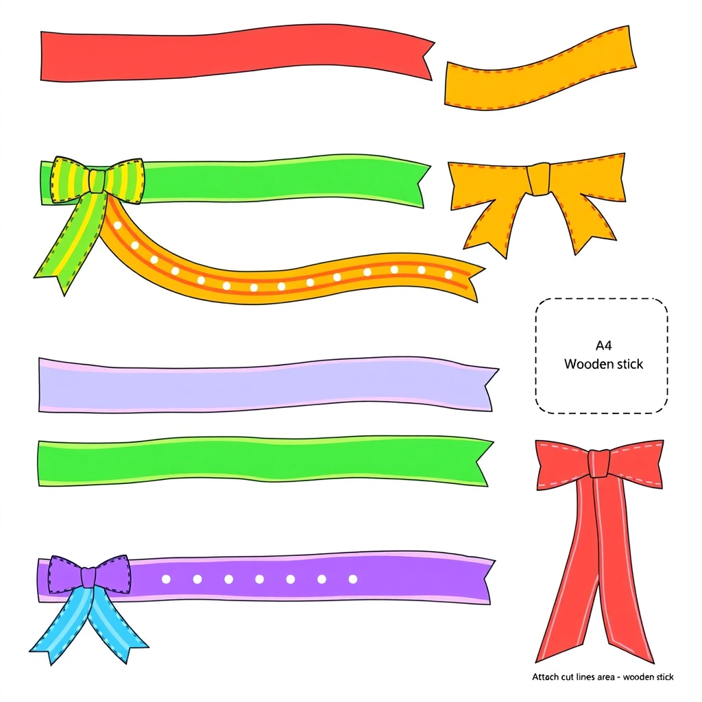 Wstążki do machania — szablon - Szablony - Dzień Zwierząt