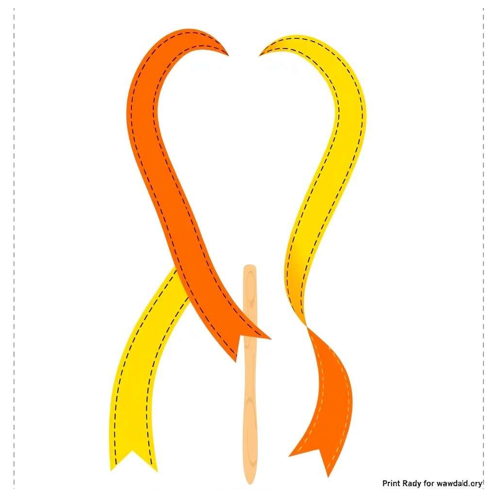 Wstążki do machania — szablon - Szablony - Dzień Zwierząt