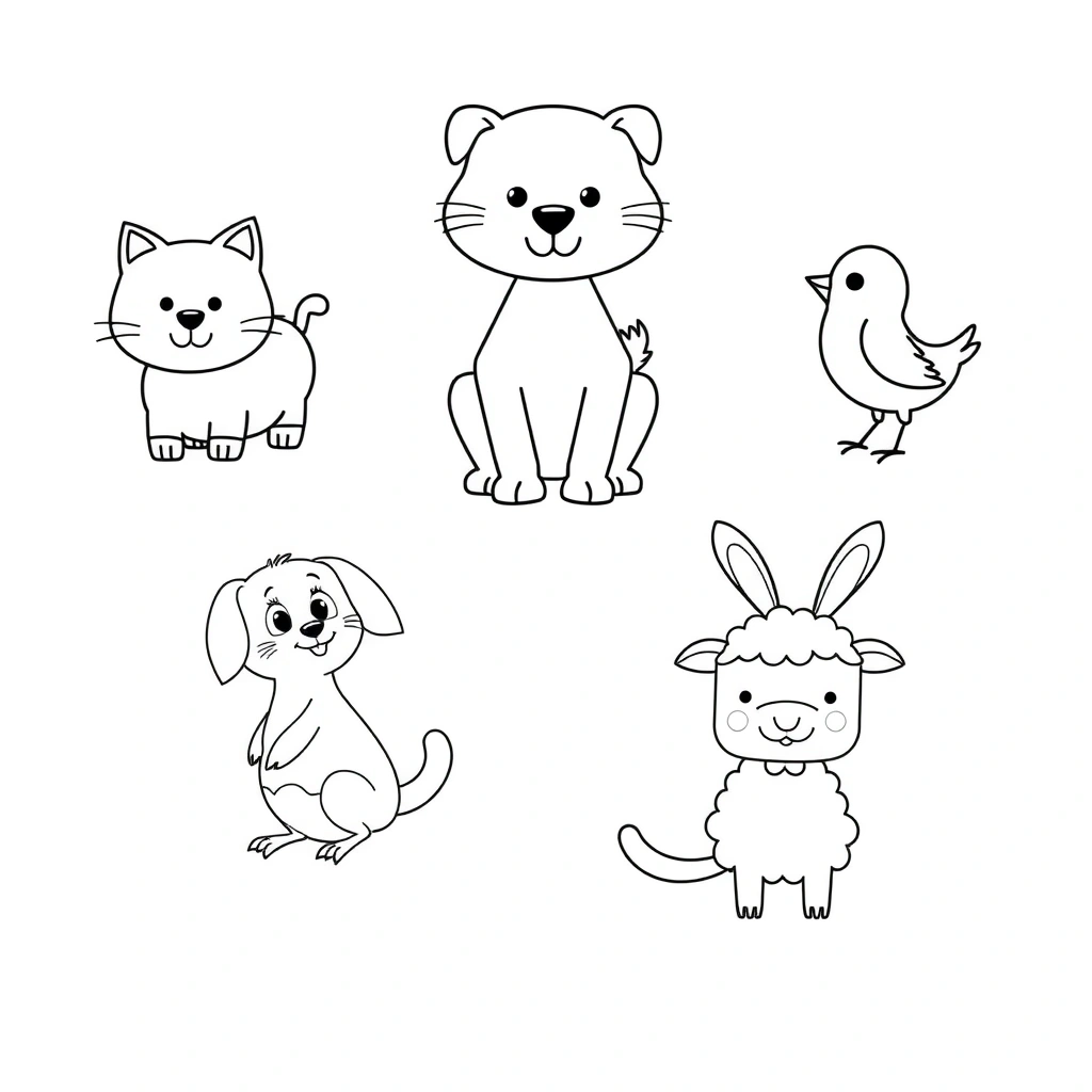 Zestaw kolorowanek — zwierzęta - Kolorowanki - Dzień Zwierząt