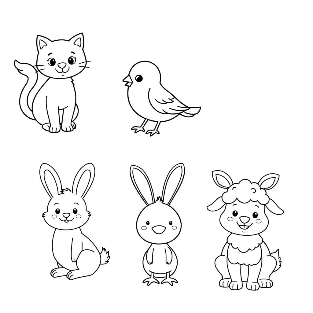 Zestaw kolorowanek — zwierzęta - Kolorowanki - Dzień Zwierząt