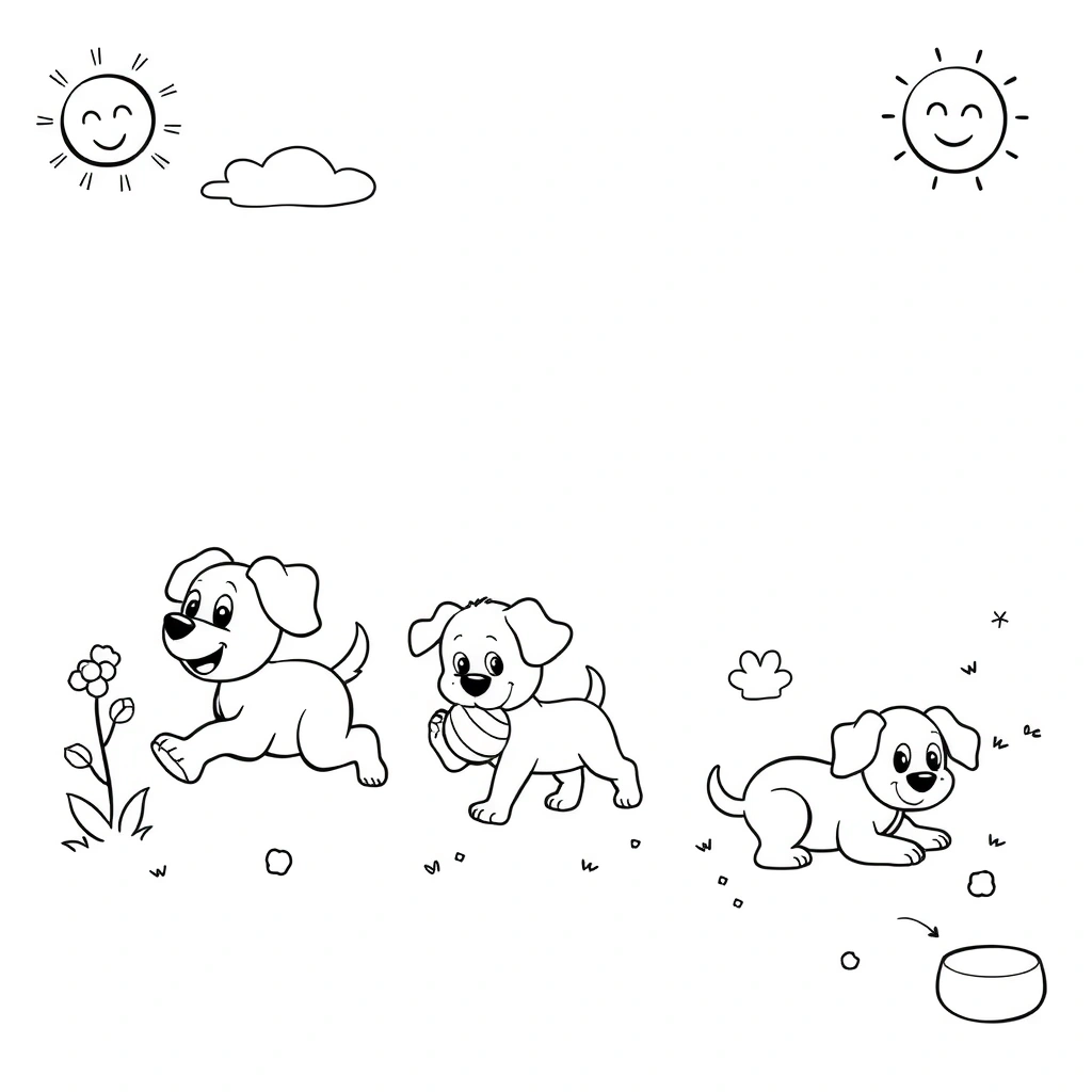 Kolorowanka — wesoły psiak - Kolorowanki - Dzień Psa (lipiec)