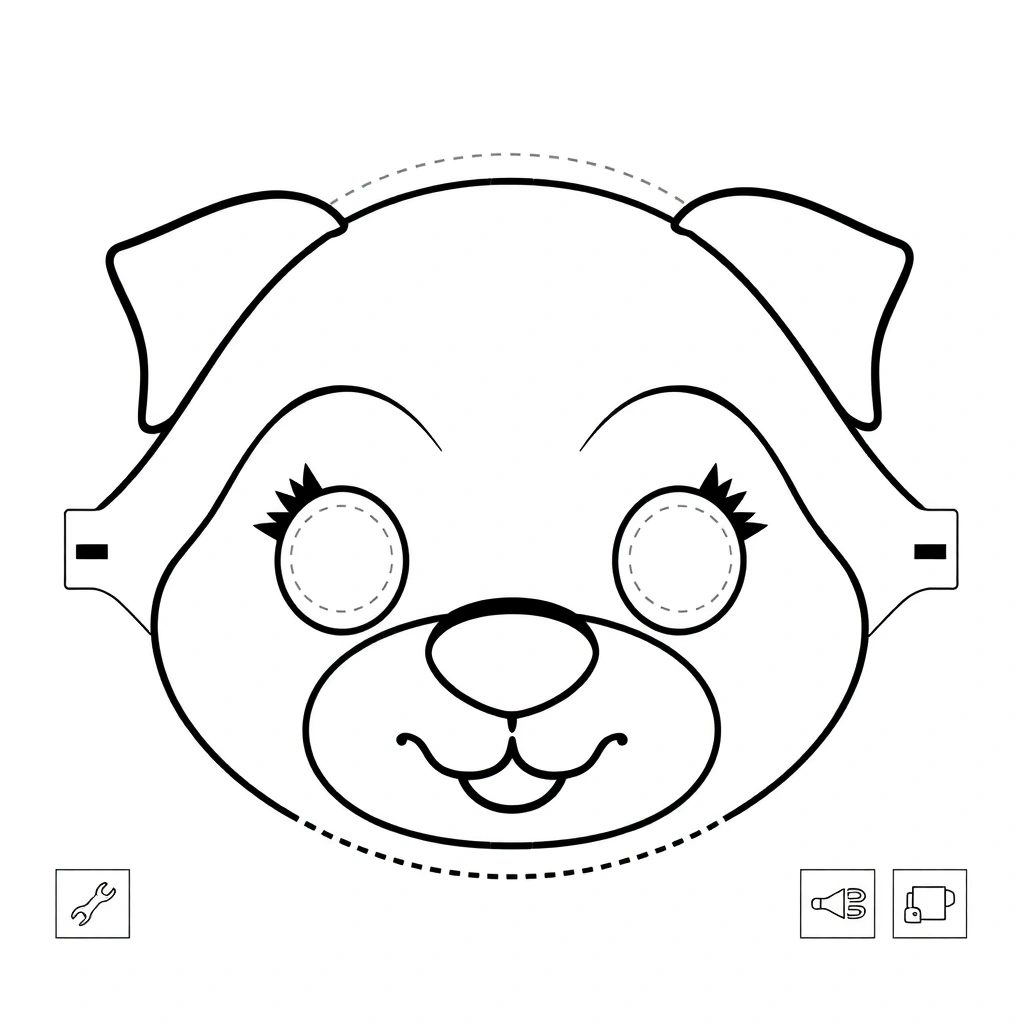 Maska psa — szablon do druku - Szablony - Dzień Psa (lipiec)