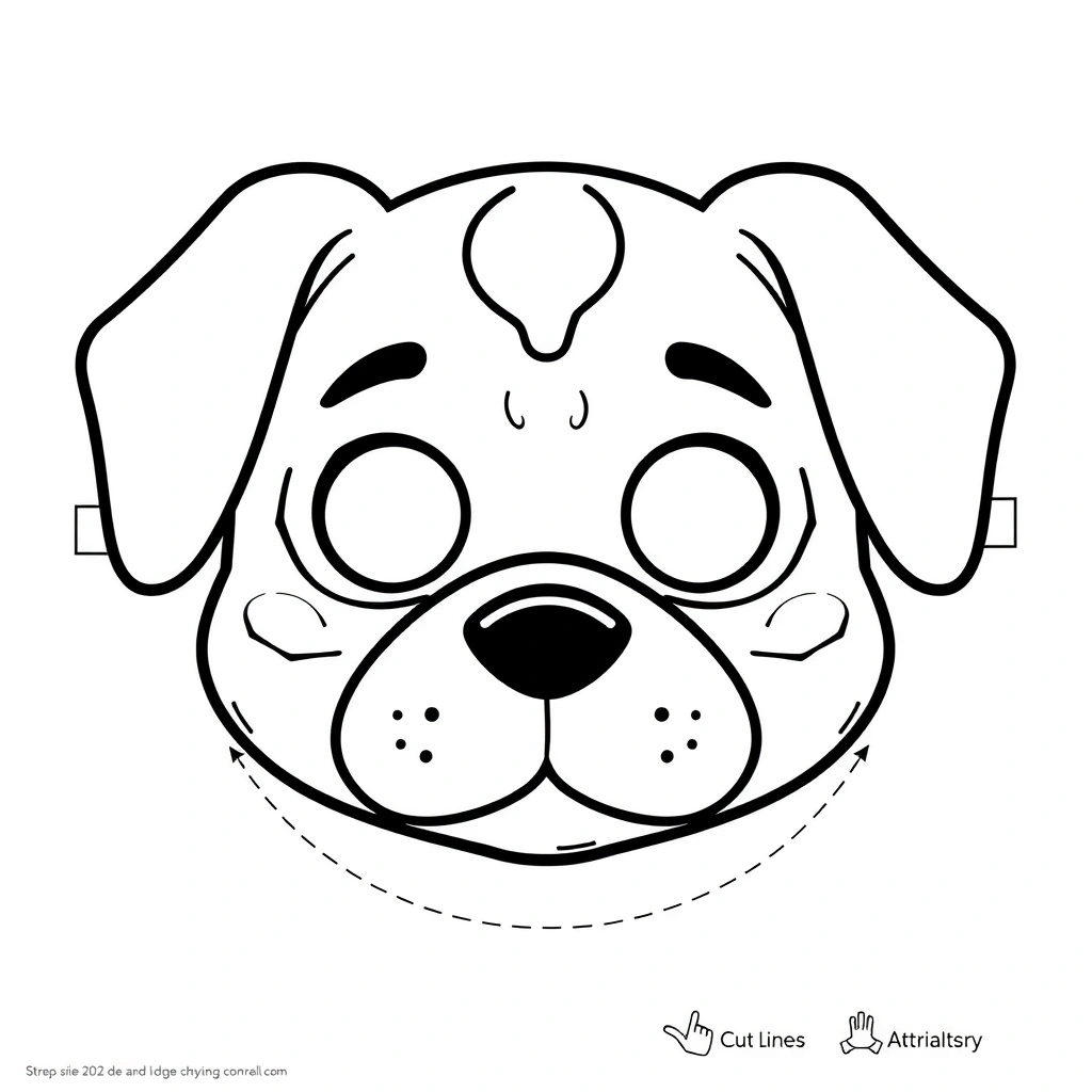 Maska psa — szablon do druku - Szablony - Dzień Psa (lipiec)