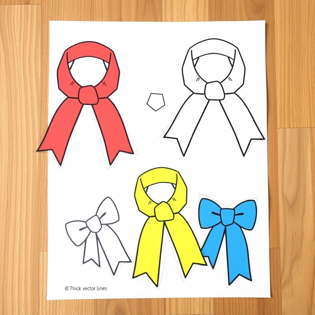 Szablony chusteczek/wstążek do wycięcia - Szablony - Dzień Tęczy