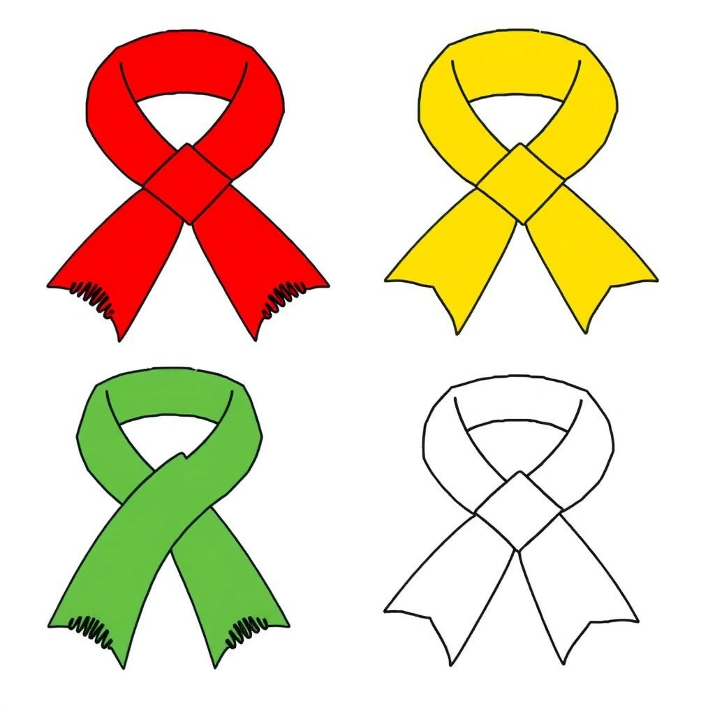 Szablony chusteczek/wstążek do wycięcia - Szablony - Dzień Tęczy